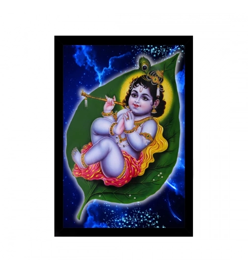 Maa Yashoda Painting with Synthetic Photo Frame (Multicolor)