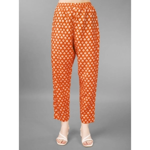 Generic Women's Casual 3-4 th Sleeve Embroidery Rayon Kurti Pant Dupatta Set (Orange)
