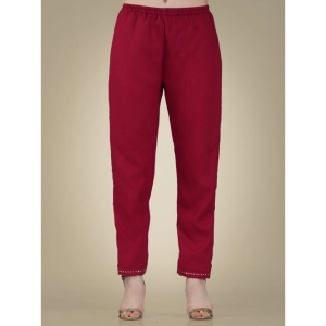 Generic Women's Casual 3-4 th Sleeve Embroidery Cotton Kurti Pant Dupatta Set (Maroon)