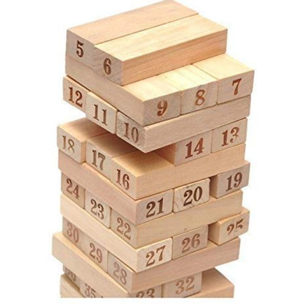 Dropship Plastic 48 Pcs 3 Dice Challenging Wooden Blocks Board Games (Wood Color)