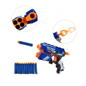 Generic Plastic Blaze Storm Soft Bullet Toy Gun For Boy With 10 Safe Soft Foam Bullet Shooting Gun (Blue)