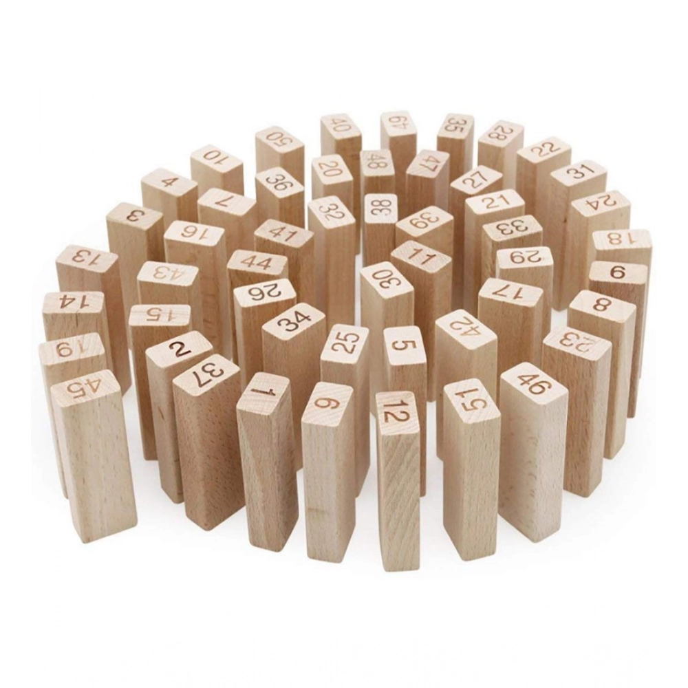 Dropship Plastic 48 Pcs 3 Dice Challenging Wooden Blocks Board Games (Wood Color)
