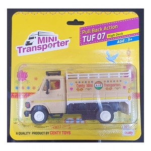 Generic Plastic Pull Back Action 407 Mini Transporter Truck With Openable Tail Gate Toy For Kids  (Assorted)