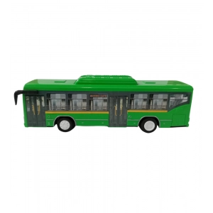 Generic Plastic 6 Wheels Pull Back Action Low Floor Bus (Green)