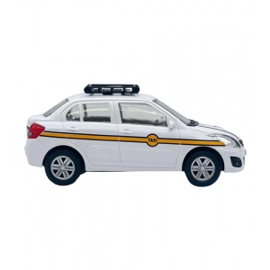 Generic Plastic Ola Uber Swift Taxi Model Car Openable Doors Pull Back Action Collectible Car For Kids (White)