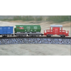 Generic Plastic Choo Choo Train Small Cargo Battery Operated Flash Light And Sound Vintage Train Track Set With Locomotive Engine (Multicolor)