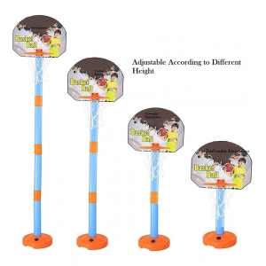 Generic Plastic Basketball For Kids 2 In1 Set With Adjustable Stand (Multicolor)