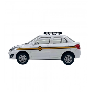 Generic Plastic Ola Uber Swift Taxi Model Car Openable Doors Pull Back Action Collectible Car For Kids (White)