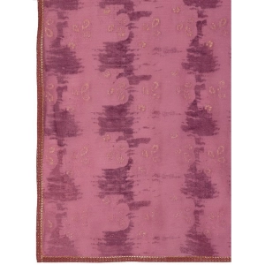 Generic Women's Linen Floral Printed Saree With Unstitched Blouse (Purple, 5-6 Mtrs)