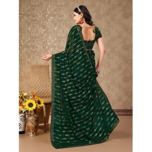 Generic Women's Zomto Laheriya Saree With Unstitched Blouse (Green, 5-6 Mtrs)