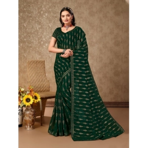 Generic Women's Zomto Laheriya Saree With Unstitched Blouse (Green, 5-6 Mtrs)