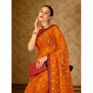 Generic Women's Zomto Laheriya Saree With Unstitched Blouse (Yellow, 5-6 Mtrs)
