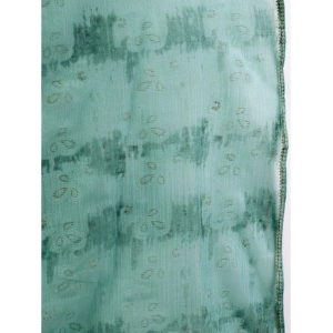 Generic Women's Linen Floral Printed Saree With Unstitched Blouse (Turquies Green, 5-6 Mtrs)