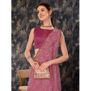 Generic Women's Linen Gola Printed Saree With Unstitched Blouse (Purple, 5-6 Mtrs)