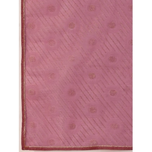 Generic Women's Linen Gola Printed Saree With Unstitched Blouse (Purple, 5-6 Mtrs)