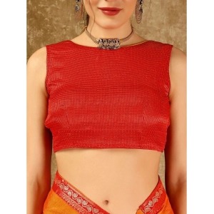 Generic Women's Vichitra Swiroshki Butta Saree With Unstitched Blouse (Yellow, 5-6 Mtrs)