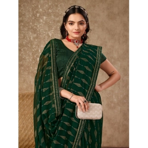 Generic Women's Zomto Laheriya Saree With Unstitched Blouse (Green, 5-6 Mtrs)