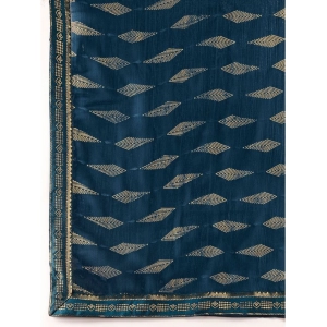 Generic Women's Zomto Laheriya Saree With Unstitched Blouse (Blue, 5-6 Mtrs)