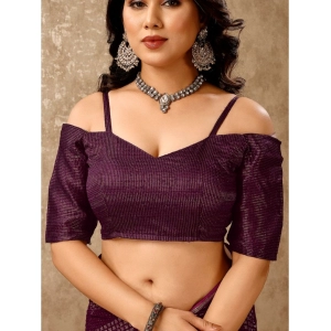 Generic Women's Zomto Laheriya Saree With Unstitched Blouse (Wine, 5-6 Mtrs)