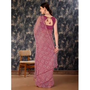Generic Women's Linen Gola Printed Saree With Unstitched Blouse (Purple, 5-6 Mtrs)
