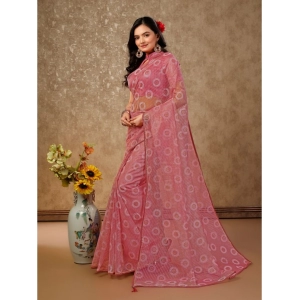 Generic Women's Linen Gola Printed Saree With Unstitched Blouse (Light Pink, 5-6 Mtrs)