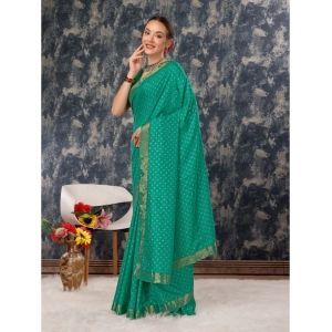 Generic Women's Vichitra Bandhini Saree With Unstitched Blouse (Rama Green, 5-6 Mtrs)