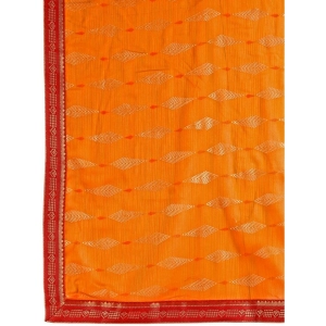 Generic Women's Zomto Laheriya Saree With Unstitched Blouse (Yellow, 5-6 Mtrs)