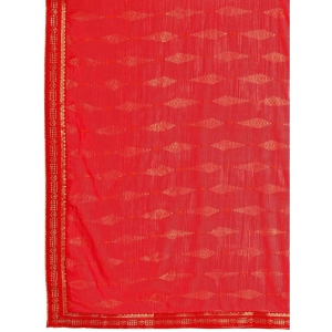 Generic Women's Zomto Laheriya Saree With Unstitched Blouse (Red, 5-6 Mtrs)