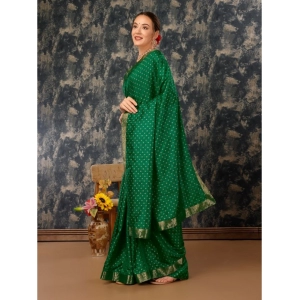 Generic Women's Vichitra Bandhini Saree With Unstitched Blouse (Green, 5-6 Mtrs)