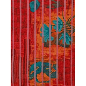 Generic Women's Georgette Floral Printed Saree With Unstitched Blouse (Maroon, 5-6 Mtrs)