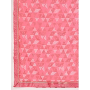 Generic Women's Zomto Printed Saree With Unstitched Blouse (Pink, 5-6 Mtrs)