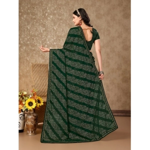 Generic Women's Zomto Bandhini Saree With Unstitched Blouse (Green, 5-6 Mtrs)
