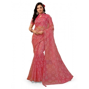 Generic Women's Linen Gola Printed Saree With Unstitched Blouse (Light Pink, 5-6 Mtrs)