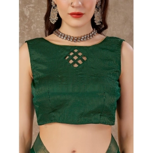 Generic Women's Vichitra Swiroshki Butta Saree With Unstitched Blouse (Green, 5-6 Mtrs)