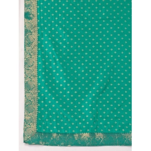 Generic Women's Vichitra Bandhini Saree With Unstitched Blouse (Rama Green, 5-6 Mtrs)
