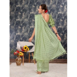 Generic Women's Chiffon Fabric Line Saree With Unstitched Blouse (Green, 5-6 Mtrs)