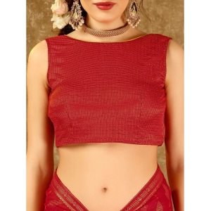 Generic Women's Zomto Laheriya Saree With Unstitched Blouse (Red, 5-6 Mtrs)