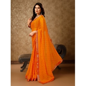 Generic Women's Zomto Bandhini Saree With Unstitched Blouse (Yellow, 5-6 Mtrs)
