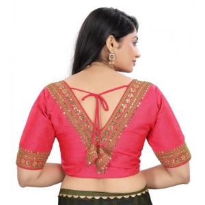 Generic Women's Banglory Embroidery Readymade Blouse (Pink, Size: Free Size)