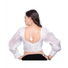Women's Organza Plain Readymade Blouse (White, Size: Free Size) Women's Organza Plain Readymade Blouse (White, Size: Free Size)