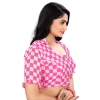 Women's Cotton Blend Checks Readymade Blouse (Pink, Size: Free Size) Women's Cotton Blend Checks Readymade Blouse (Pink, Size: Free Size)