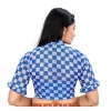 Women's Cotton Blend Checks Readymade Blouse (Blue, Size: Free Size) Women's Cotton Blend Checks Readymade Blouse (Blue, Size: Free Size)