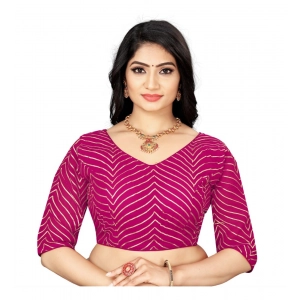 Generic Women's Georgette Embroidery Readymade Blouse (Pink, Size: Free Size)