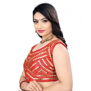 Generic Women's Phantom Embroidery Readymade Blouse (Red, Size: Free Size)