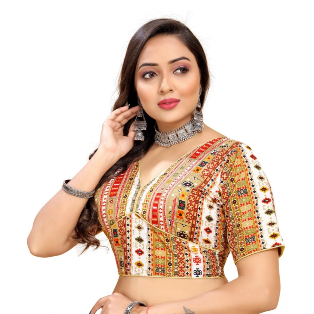 Women's Cotton Blend Plain Readymade Blouse (White, Size: Free Size) Women's Cotton Blend Plain Readymade Blouse (White, Size: Free Size)