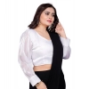 Women's Organza Plain Readymade Blouse (White, Size: Free Size) Women's Organza Plain Readymade Blouse (White, Size: Free Size)