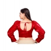 Women's Organza Plain Readymade Blouse (Red, Size: Free Size) Women's Organza Plain Readymade Blouse (Red, Size: Free Size)