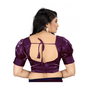 Generic Women's Organza Plain Readymade Blouse (Magenta, Size: Free Size)
