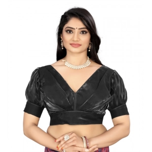 Generic Women's Organza Plain Readymade Blouse (Black, Size: Free Size)