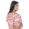 Women's Cotton Blend Floral Readymade Blouse (Red, Size: Free Size) Women's Cotton Blend Floral Readymade Blouse (Red, Size: Free Size)
